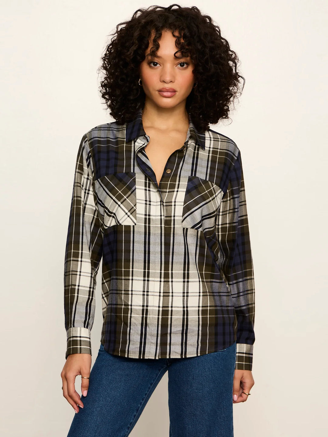 Sanctuary The City Plaid Shirt in Forest Plaid