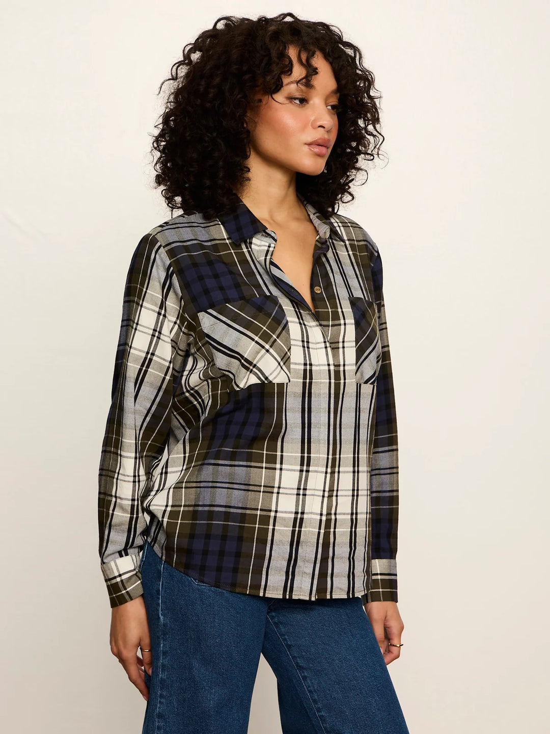 Sanctuary The City Plaid Shirt in Forest Plaid