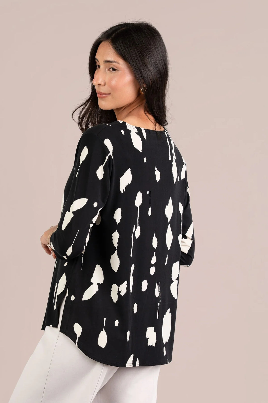Sympli Print Go To Classic T Relax in Cashew Splatter