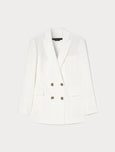 Marina Rinaldi Fox Double Breasted Blazer in White