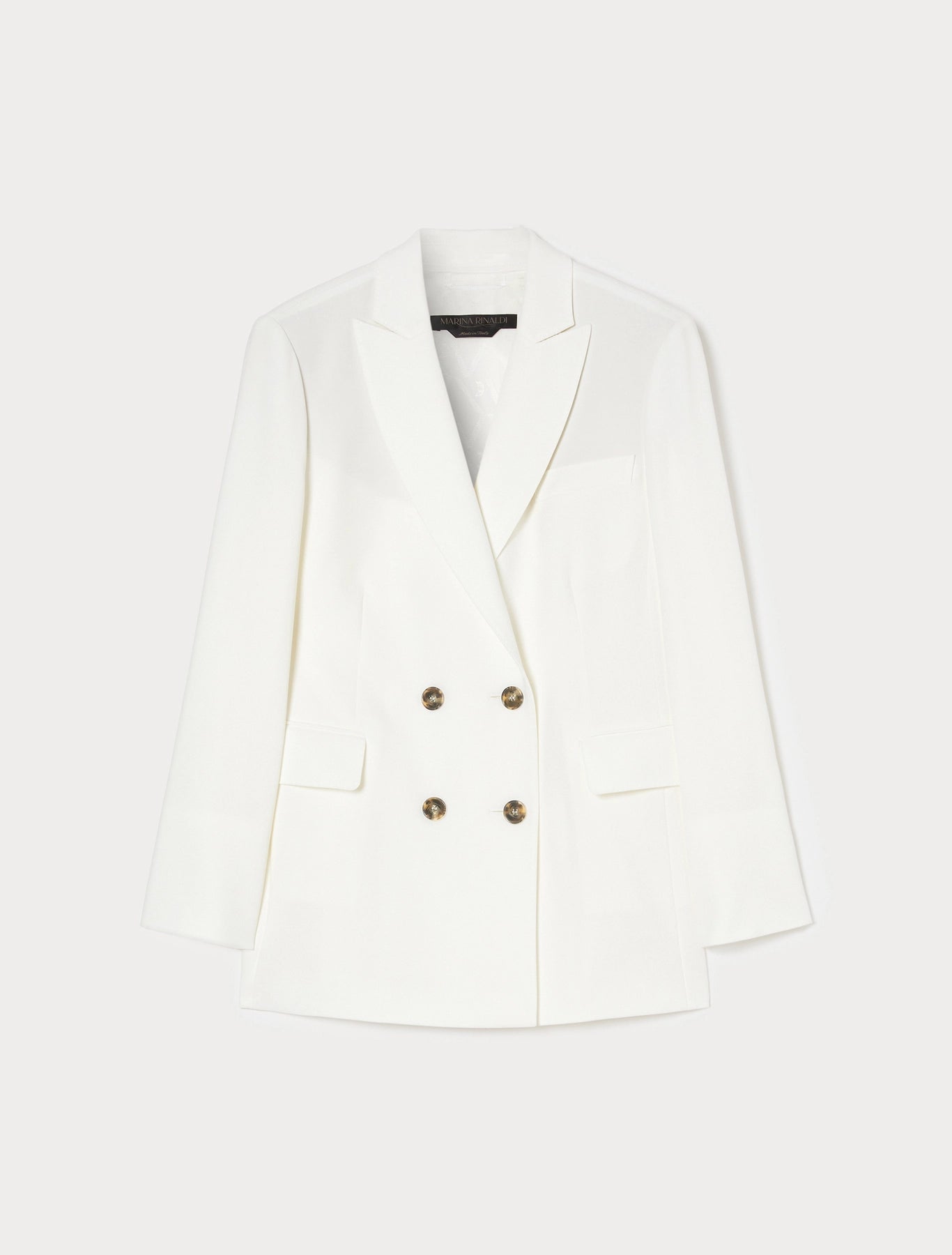 Marina Rinaldi Fox Double Breasted Blazer in White