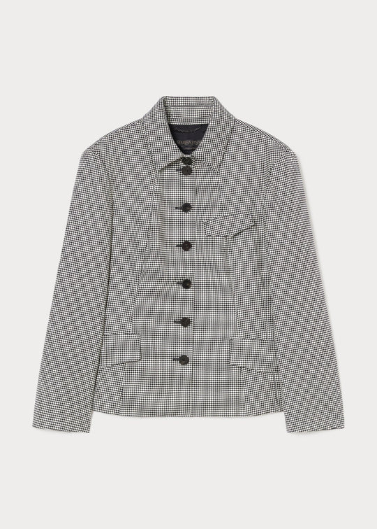 Marina Rinaldi Teglia Houndstooth Jacket in Blk/Wht