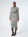 Marina Rinaldi Teglia Houndstooth Jacket in Blk/Wht