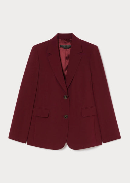 Marina Rinaldi Camaiore Triacetate 2 button Blazer in Rosso Merlot
