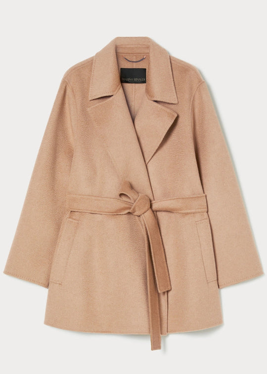 Marina Rinaldi Ebbro Pure Wool Short Coat in Camel