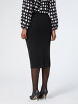 Marina Rinaldi Osaka Slim Pencil Flared Skirt in Black