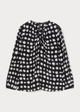 Marina Rinaldi Plata Twist Neck Dot Print Silk Blouse