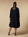 Marina Rinaldi Innocuo 3/4 Sleeve Duster Coat in Midnight Blue