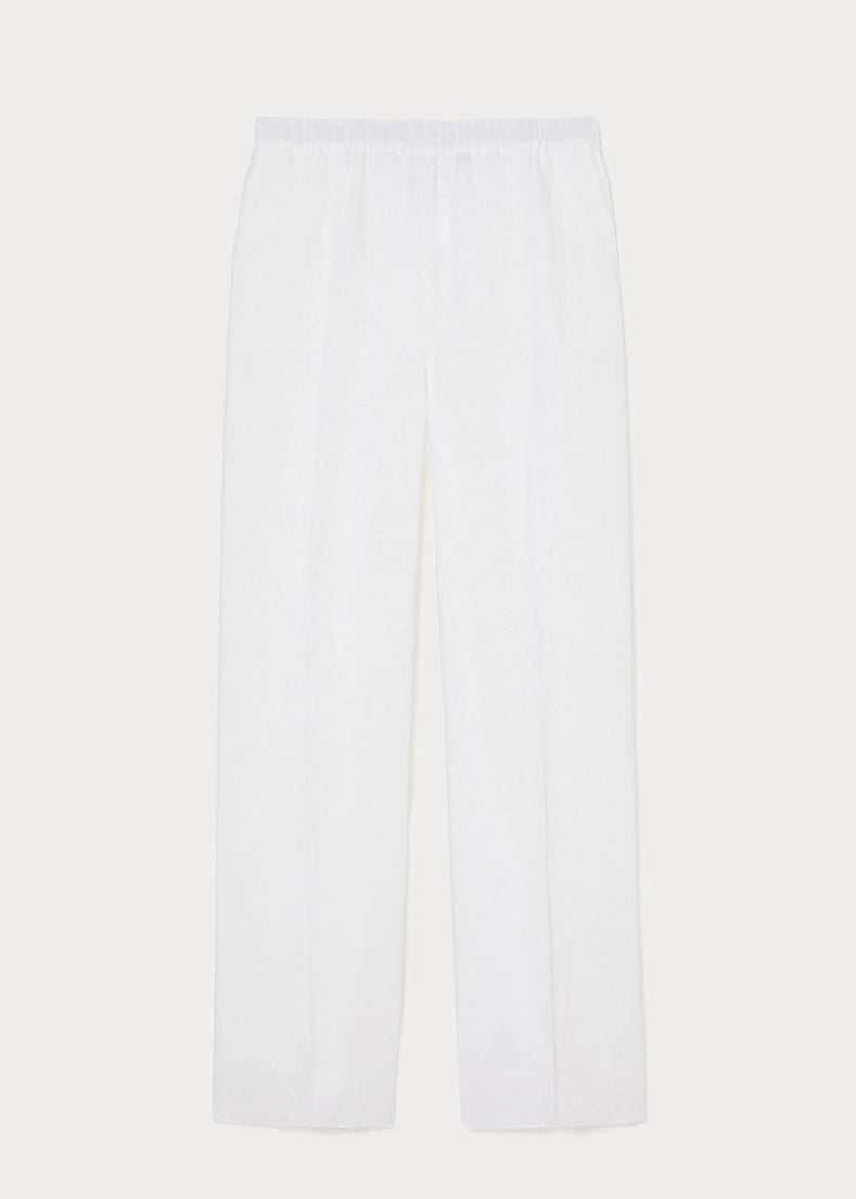 White pants on a light gray background