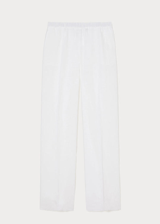 White pants on a light gray background