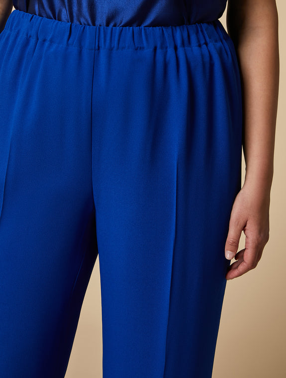 Marina Rinaldi Agile elastic waist pull on pant in Cornflower Blue