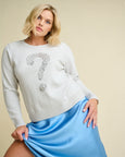 Lisa Todd Keep 'Em guessing Lofty Cotton Luxe Sweater in Platinum