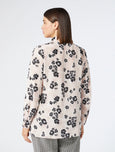 Marina Rinaldi Navile Silk Crepe De Chine Long Sleeve Shirt in Pink Floral