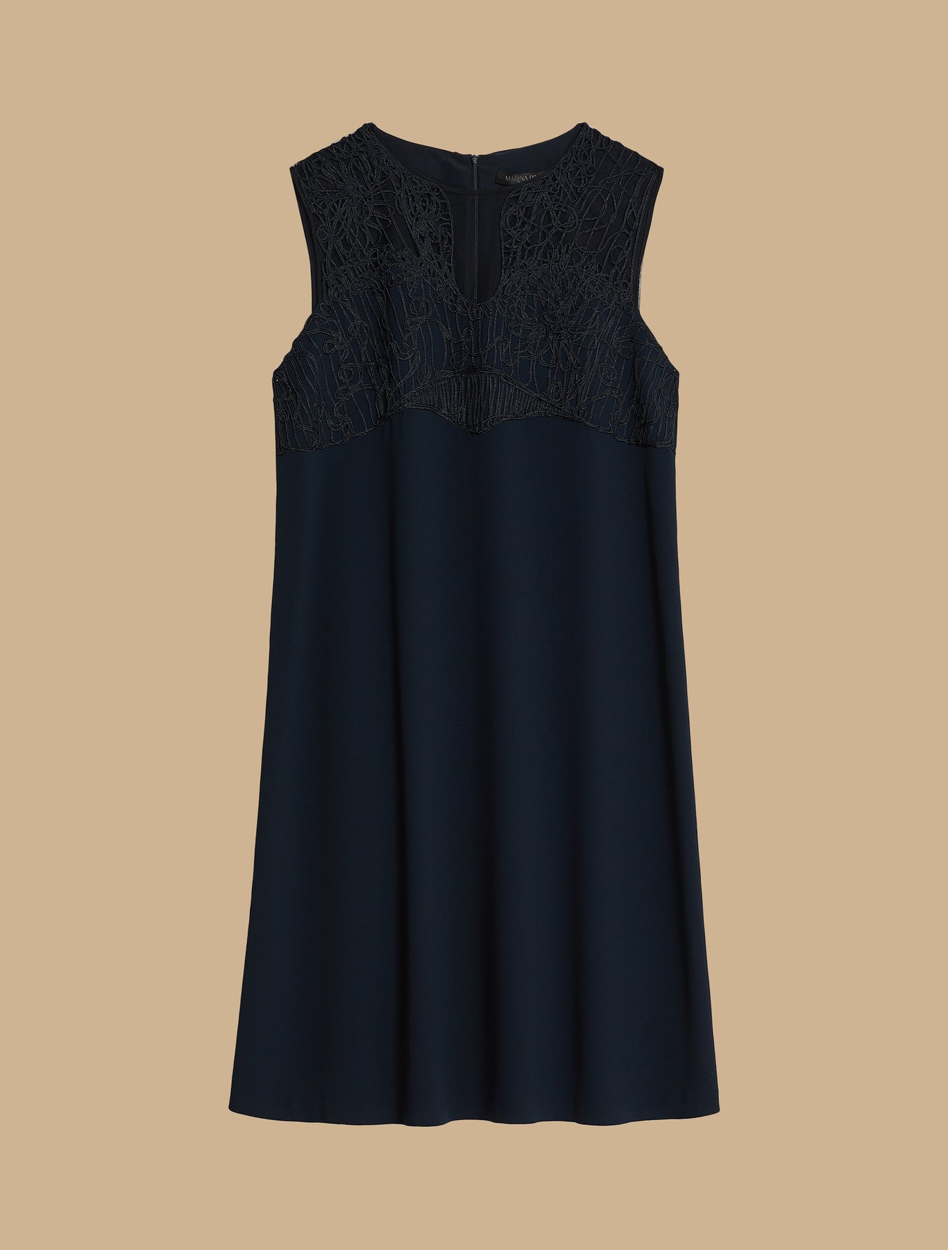 Marina Rinaldi Gigante Embroidered Dress  in Midnight Blue
