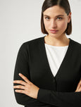 Marina Rinaldi Mais Extrafine Merino Wool Button Front Cardigan