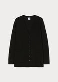 front view of plus size Marina Rinaldi Mais Extrafine Merino Wool Button Front Cardigan