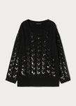 Marina Rinaldi Zac Wool Pullover with Paillettes in Black