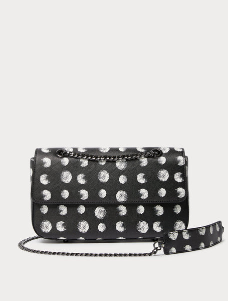 Marina Rinaldi Artello Dot Handbag with Chain in Blk/Wht Dot