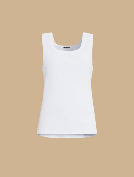 Marina Rinaldi Giudy Cotton Jersey Tank Top in White