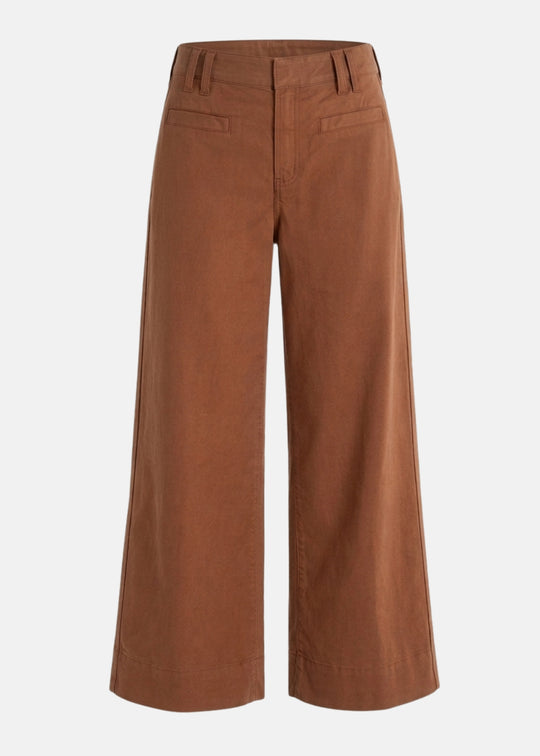 Liverpool High Rise Crop Wide Leg Pant in Mocha Brown