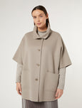 Marina Rinaldi Palau Wool Cape with Patch Pockets in Turtledove