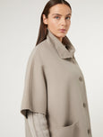 Marina Rinaldi Palau Wool Cape with Patch Pockets in Turtledove