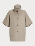 Marina Rinaldi Palau Wool Cape with Patch Pockets in Turtledove