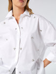 Marina Rinaldi Ape Poplin blouse with Embellished detail in Optic White