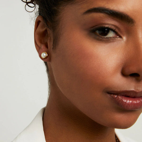 Dean Davidson Signature Midi Studs in Pearl/Gold