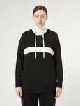 Marina Rinaldi Ovest Hoodie with Contrast Stripe in Black