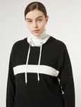 Marina Rinaldi Ovest Hoodie with Contrast Stripe in Black