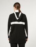 Marina Rinaldi Ovest Hoodie with Contrast Stripe in Black