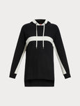 Marina Rinaldi Ovest Hoodie with Contrast Stripe in Black