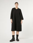 Marina Rinaldi Editta Jersey Scuba Flared Midi Dress with Laser Detail in Black