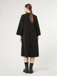 Marina Rinaldi Editta Jersey Scuba Flared Midi Dress with Laser Detail in Black