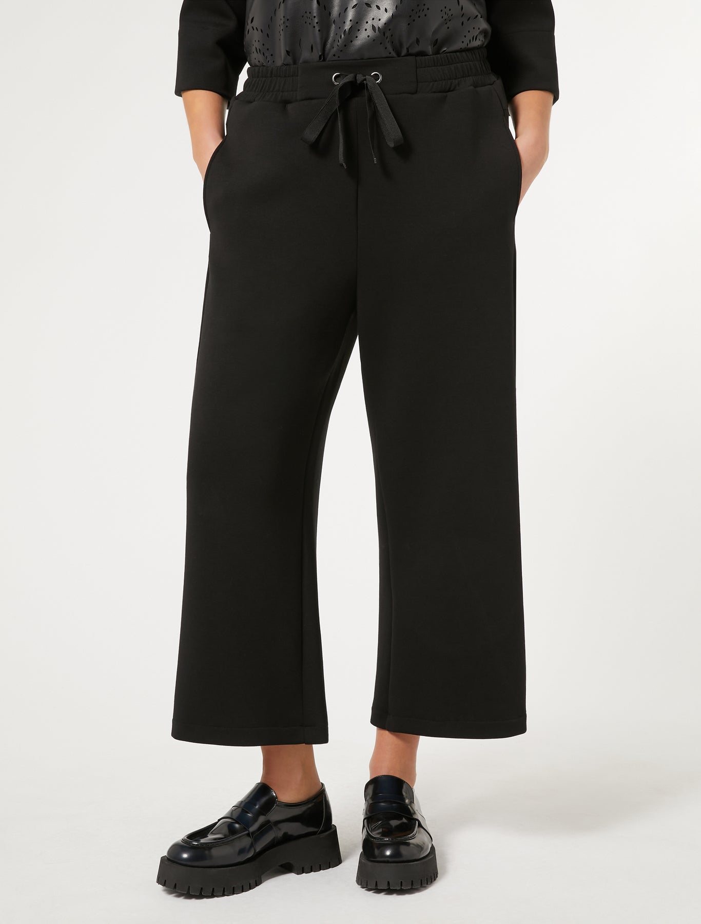 Marina Rinaldi Cosetta Jersey Scuba Ankle Pant in Black