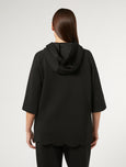 Marina Rinaldi Addobbo Jersey Scuba Laser Elbow Sleeve Top with Pleather in Black