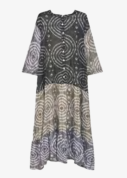 Alembika Celestial Tie Dye Tiered Long Dress with Slip