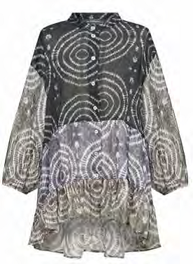 Alembika Celestial Tie Dye Crinkle Tiered Blouse