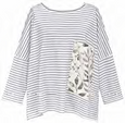 Alembika Striped Linen Pocket Tee in White Stripe