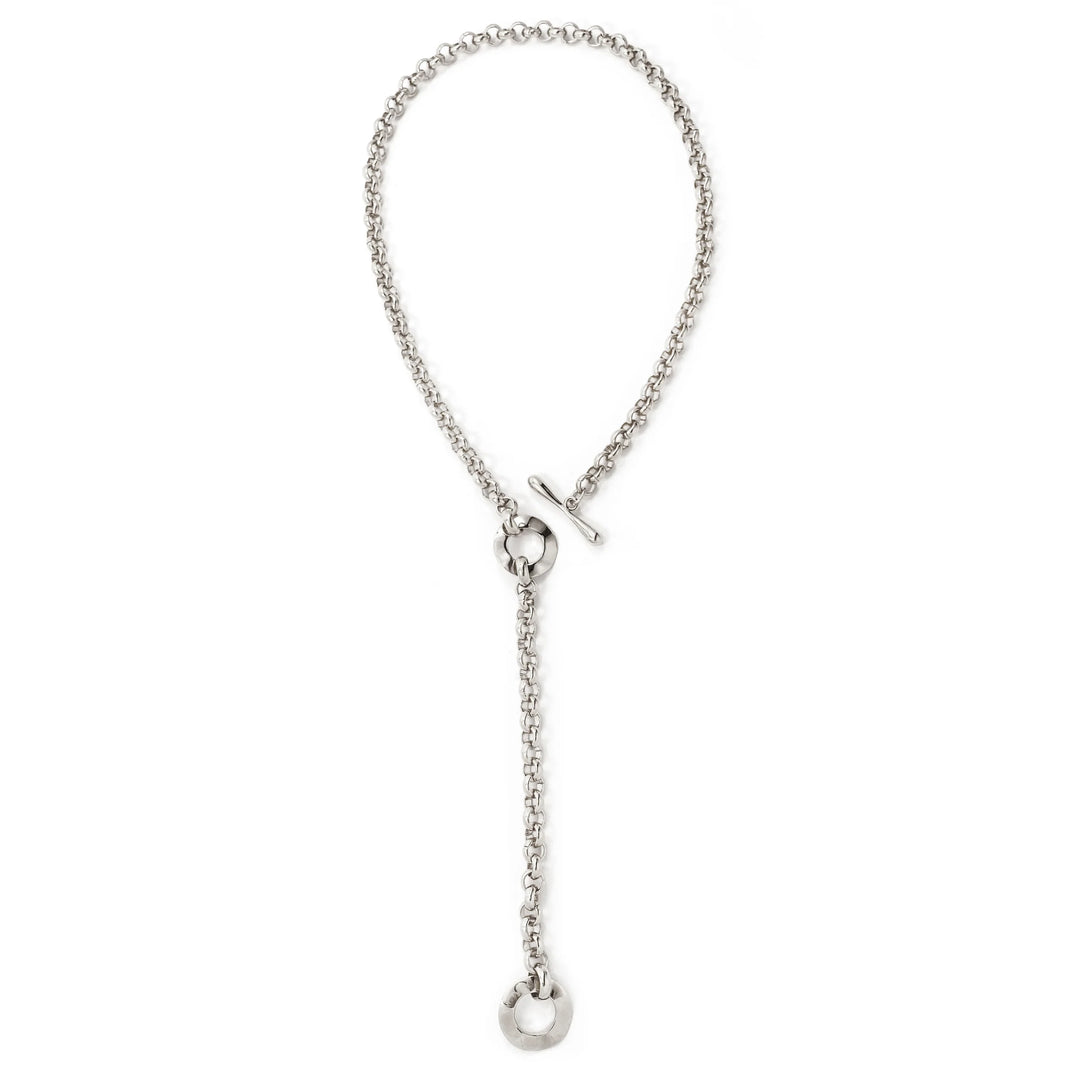 Biko Axel Custom Length Convertible Lariat Necklace in Rhodium