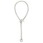 Biko Axel Custom Length Convertible Lariat Necklace in Rhodium