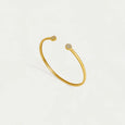 Dean Davidson Mirabeau Pave Open Bangle Bracelet in Wht Topaz/Gold