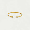 Dean Davidson Mirabeau Pave Open Bangle Bracelet in Wht Topaz/Gold