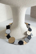 Merx Iskin Sisters Bauhaus Geo Necklace in Silver, Black, and Gold