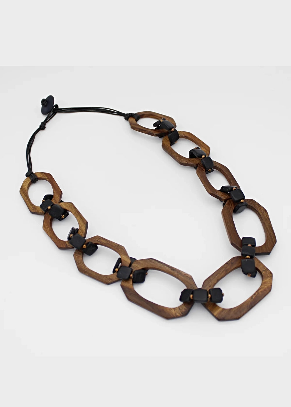Sylca Brown Paz Link Necklace in Brown