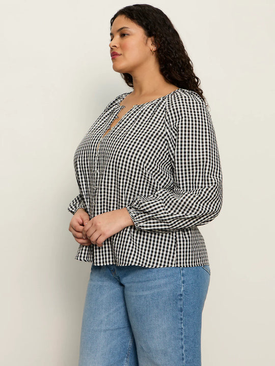 Sanctuary The Perfect Gingham Button Blouse in Picnic