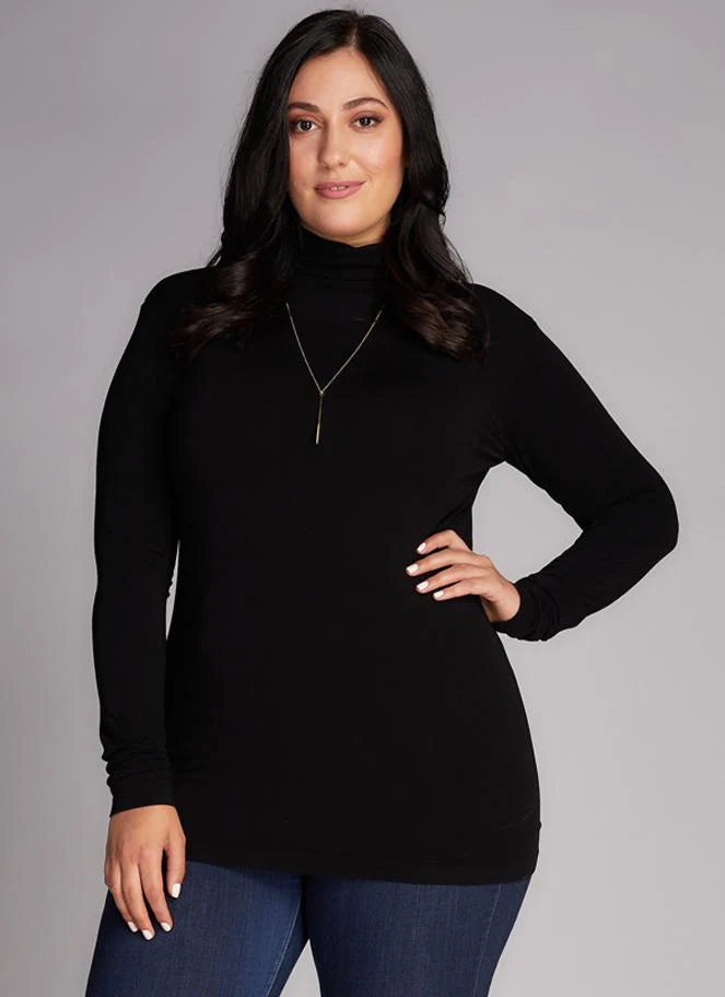 C'est Moi Bamboo Long Sleeve Turtleneck in Black