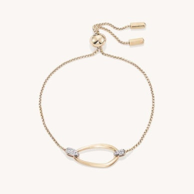Dean Davidson Celeste gold chain bracelet with white stones and adjustable slider clasp