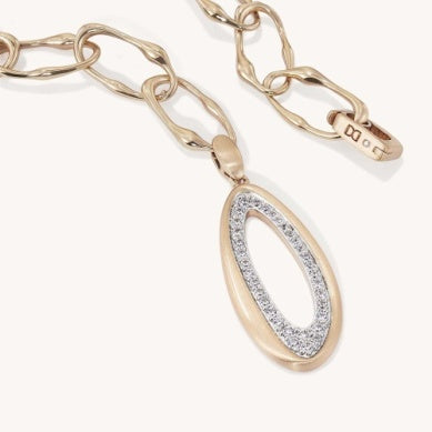 Dean Davidson Charlotte gold chain necklace with white CZ oval pendant
